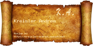 Kreisler Andrea névjegykártya